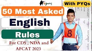 50 Most Asked English Grammar Rules for CDS , NDA and AFCAT.