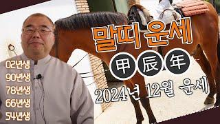 2024년 12월 말띠 예상치 못한 장애 발생 무모하게 처리하다가...ㅣ갑진년 말띠운세 02년생 90년생 78년생 66년생 54년생