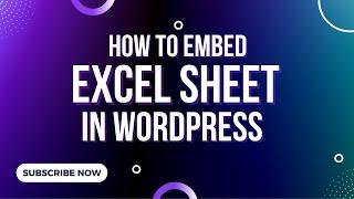 How to Embed Excel sheet in Wordpress website | TablePress plugin