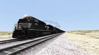 (TS2021) 2 NS SD70M-2's pull a high speed grain train.