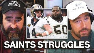 "We just lost the Cottonelle DooDoo Bowl" - Jason and Travis react to frustrated Saints tweets