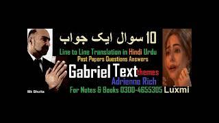 Gabriel by Adrienne Rich American LiteratureTranslation | Analysis Pdf Theme Text  | Bhutta Academe