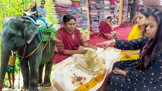 Saree Shopping in Kerala️হাতির পিঠে চড়ে কি করলো️