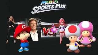Mario Sports Mix - Dodgeball (3 players, Expert CPU) Exhibition Ep. 1155