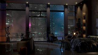 An Amazing Luxury Hotel In Shanghai | Heavy Wind & Rain Sounds | Rain On Window | 4K | 8 Hrs