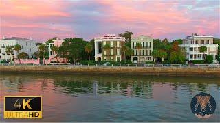 Flying Over Charleston, South Carolina In 4K. Peaceful Music & Views