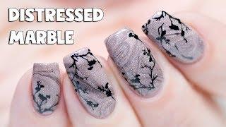 SOFT DISTRESSED MARBLE NAILS + STAMPING