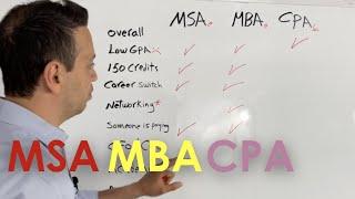 MSA [Accounting] vs. MBA vs. CPA