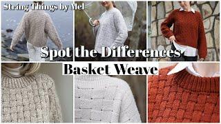 Comparing basket weave sweaters - Spot the Differences - String Things by Mel