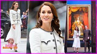 Catherine Dazzled In White As She Surprise Appearance At The National Portrait Gallery