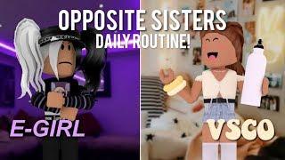 VSCO vs EGIRL OPPOSITE SISTERS Daily Routine! | Bloxburg Roleplay | Faeglow