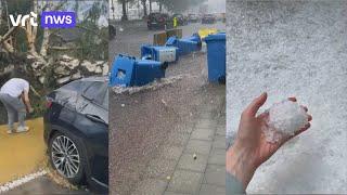 Kolkend water, blikseminslag, omgevallen bomen: Hevig onweer houdt lelijk huis