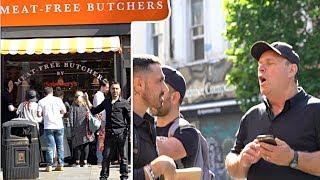 Meat Loving Irishman Yells In Protest Of Meat-Free Butcher