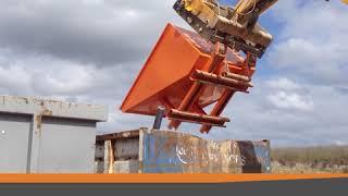 Auto Lock Tipping Skip | Invicta Forklift Attachments