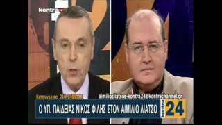 14-06-16 Ο Νίκος Φίλης στον τηλεοπτικό σταθμό "KONTRA"