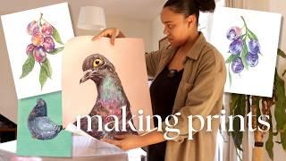Painting and Making New Prints · Artist Vlog ️