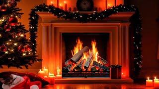 Christmas Fireplace 12 Hrs - Crackling Fire Atmosphere with Burning Logs ( No Music ) 12