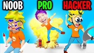 Can We Go NOOB vs. PRO vs. HACKER In PRANK MASTER 3D?! (ALL LEVELS!)