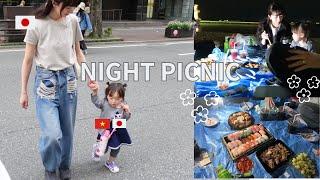 NIGHT PICNIC | Ăn Sushi và ngắm cảnh biển Nhật về đêm cùng gia đình chúng mình | VỢ CHỒNG VIỆT NHẬT