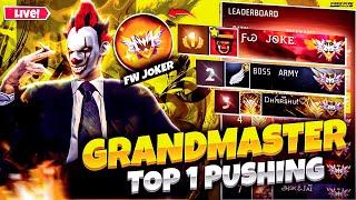  NEW SEASON GRANDMASTER PUSHING  தமிழ் REGION TOP 1 PUSHING  FW JOKER ON LIVE #freefirelivetamil