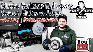 Citroen Berlingo Multispace Bremsen Hinten wechseln | Anleitung | Replace Brake Pads & Rotors