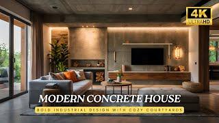 Modern Concrete House: Redefining Urban Living with Nature-Inspired Courtyards