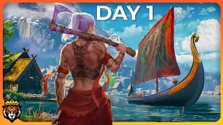 DAY 1 First Look at this New EPIC Viking Survival Game!