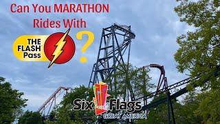 Can You MARATHON The Coasters of Six Flags Great America with a Flash Pass?