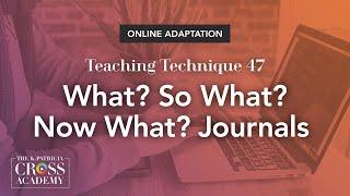 Online Teaching Adaptation: What? So What? Now What? Journals