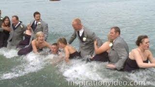 Caught on tape: Wedding party falls into lake