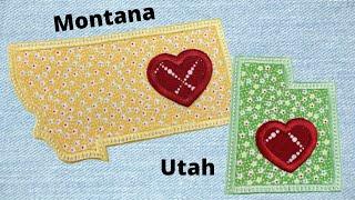 Montana and Utah Free State Applique - Embroidershoppe.com