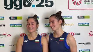 The Stoeva sisters stay focused to win German Open quarterfinal