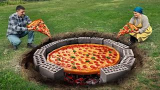 We Baked a Giant Homemade Pizza Underground!