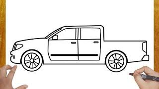 How To Draw NISSAN NAVARA - Easy Car drawing