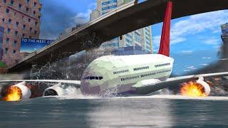 Emergency Landing ON THE RIVER IN THE CITY - Engine Exploded! Airplane Crashes! Besiege plane crash