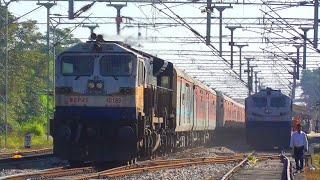 Dibrugarh - New Delhi Rajdhani Express overtake Guwahati - Banglore Express at Barpeta Road