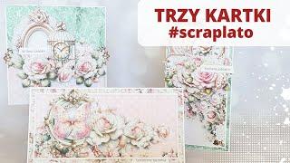 Robimy trzy kartki. Greeting Cards. #scraplato Cardmaking.