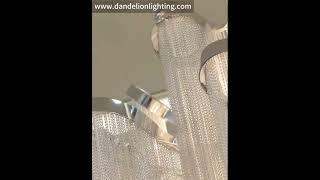 Modern Fringed Chandeliers Luxury Silver Aluminium Chain Pendant Living Room Hotel Hanging Lamps