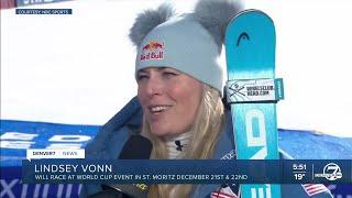 Lindsey Vonn off to Europe for 1st World Cup race in nearly 6 years