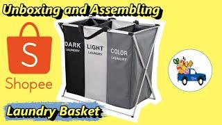 Unboxing and Assembling Laundry Basket bought from Shopee I Shopee Find I Laundry Basket