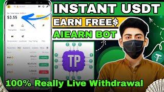 Free Usdt Earn Aiearn bot  || instant payment telegram bot || telegram instant payment bot