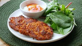 Sweet Potato Parmesan Fritters with Salad | Recipe | Fast Food | Simple | Easy