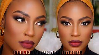 BASIC BABE E5: START TO FINISH BASIC FULL GLAM MAKEUP TUTORIAL  #woc #darkskin #brownskin