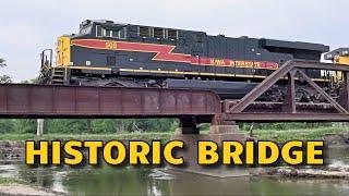 Historic Amana Railway Bridge | Featuring CRANDIC and Iowa Interstate Trains