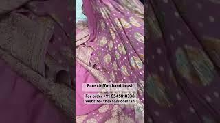 Pure khadi Chifon hand brush dye || factory outlet thekashilooms ||