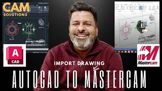 How to import AutoCad 2d Drawing to Mastercm 3d drawing | Import Autocad (dwg) to mastercam (mcam)