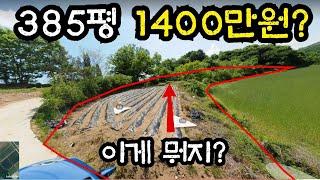 포장 도로에 붙은 385평 토지가 1400만원? 이렇게 싸도 되나? 근데 토지 가운데에 있는 저게 뭐지?농촌체류형쉼터로 딱인 토지경매