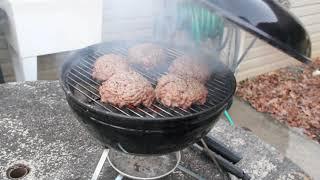 Burgers on the Weber Smokey Joe