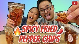 Eating SPICY PEPPER CHIPS | SPICY RATING | REACTION 