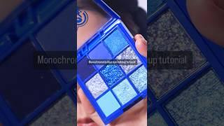 Blue eye makeup tutorial. #eyemakeup #colorfulmakeup #boldeyelook #eyemakeuptutorial #eyeshadow